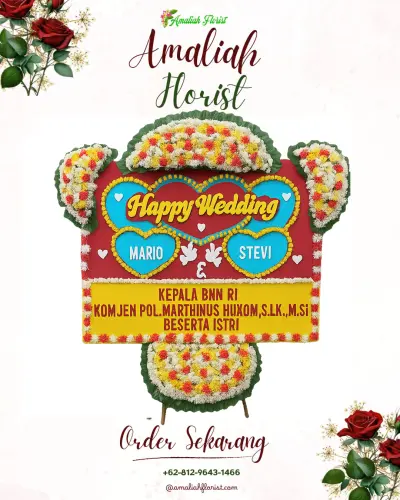 Karangan Papan Bunga Pernikahan di Gadingsari